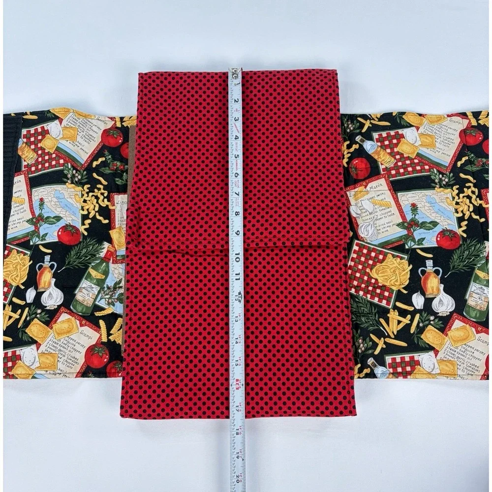 Handmade Insulated Casserole Carrier Tote Italian Pasta Print Red Polka Dot